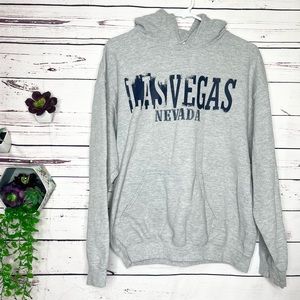 Las Vegas Nevada Gray Kangaroo Pocket Hoodie Size Medium